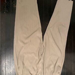 ZaraRibbed Beige Jogger Pants  drawstring